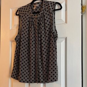 H&M Black and White Sleeveless Blouse